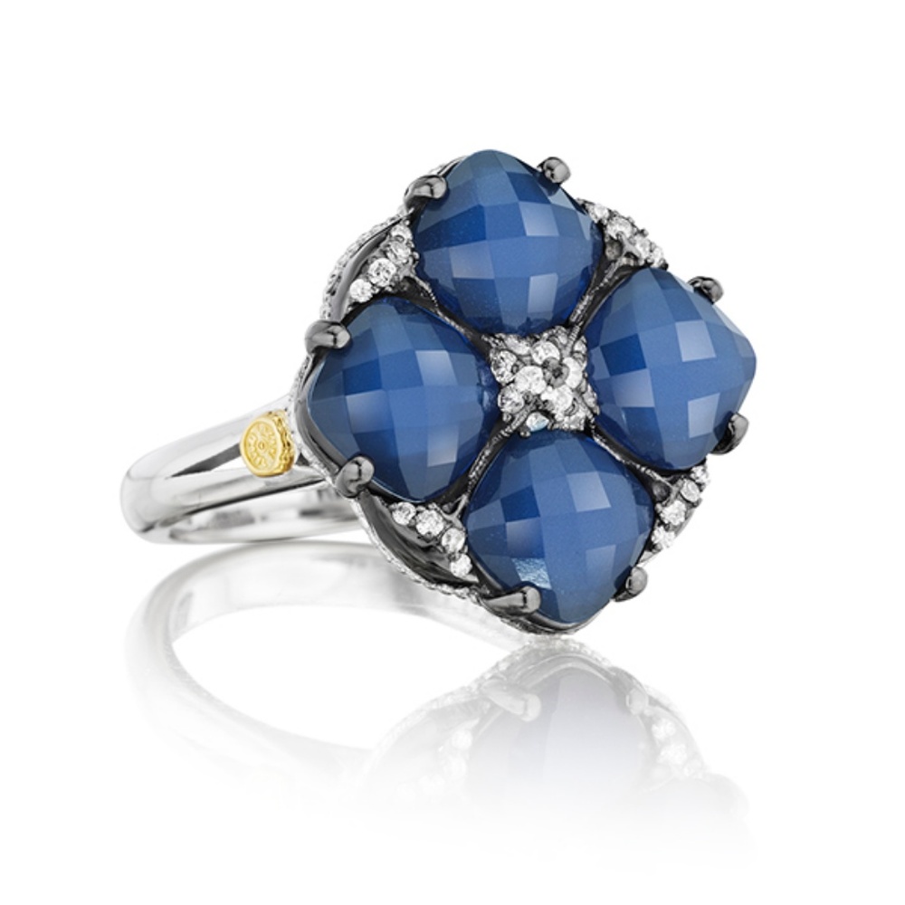 NEW -Tacori Blue Quartz and Diamond Ring